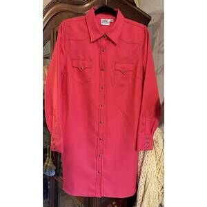 NEW COWGIRL JUSTICE women's snap dress in coral